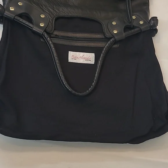 Pietro Alessandro Black Leather Satchel w/ Crossbody Strap Original Brooklyn Bag - Picture 10 of 15